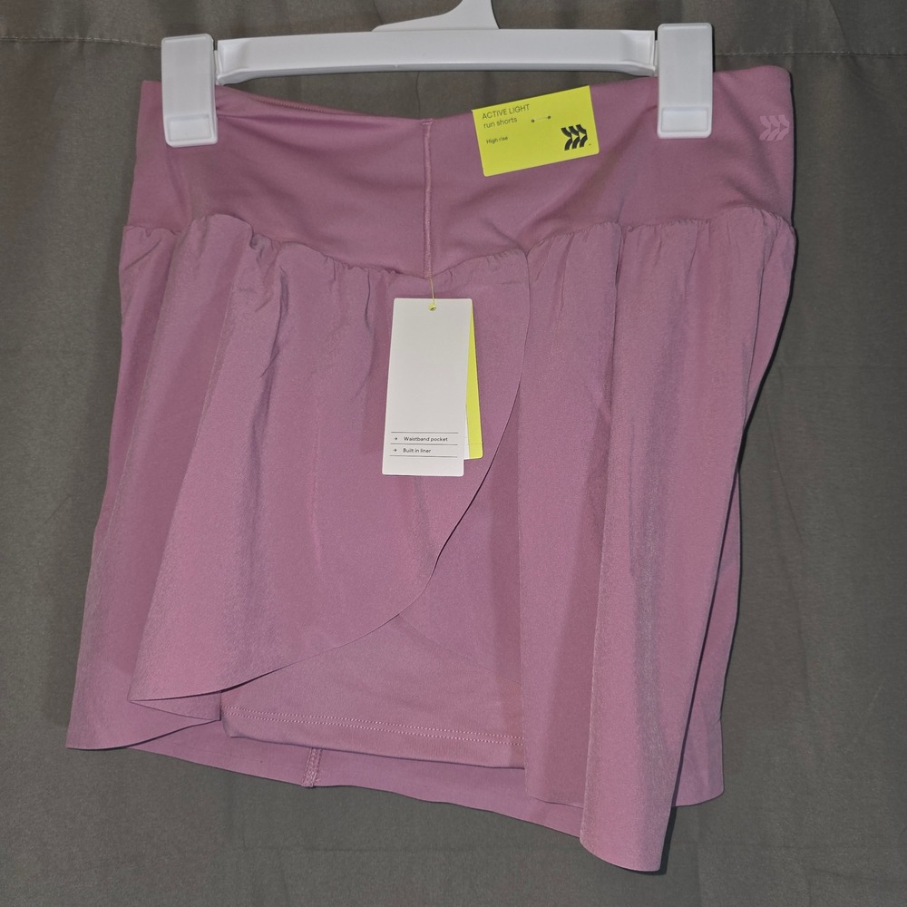 All in Motion Active Light Run Shorts Mauve Purple High Rise 3in Inseam Medium
